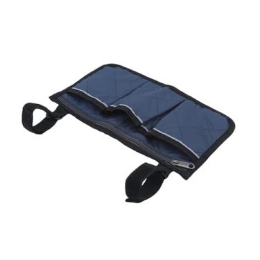 Imagem de Zialofi Bolsa para Idosos com Porta-copos, Bolsa Organizadora para Apoio de Braço, Ideal para Cadeiras de Rodas, Andadores E Rollators, Azul Escuro