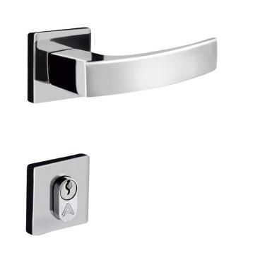 Imagem de Fechadura Entrada Roseta 7cm Cromado Quadratta Curva Aliança