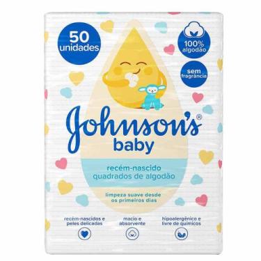 Imagem de Quadrados de Algodão Recém-Nascido Johnson's Baby, 50 Un