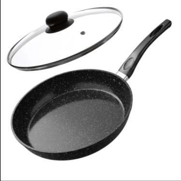 Imagem de Frigideira Indução Antiaderente De Cerâmica 22cm Com Tampa Premium - B