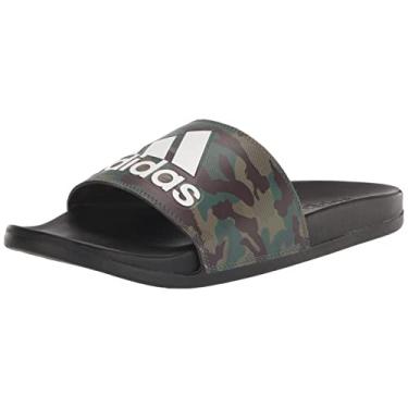 Imagem de adidas Sandália Adilette Comfort Slide unissex para adultos, Preto/Preto/Branco, 9 Women/9 Men