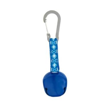 Imagem de oshhni Mochila com pingente Bear Bell, alerta sonoro, mosquetão, chaveiro para emergências em ciclismo, esqui, pesca e camping, Azul