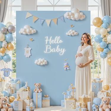 Imagem de Capa de fundo quadrada azul de 1,5 m, capa de arco quadrado, capa elástica para arco de casamento, casamento, aniversário, chá de bebê, decoração de cerimônia