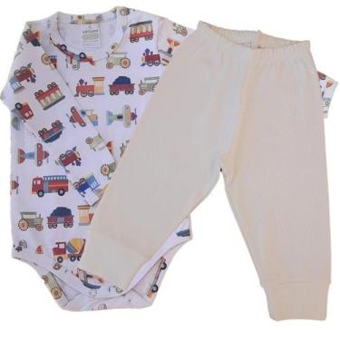 Imagem de Kit Body Infantil Manga Longa Meios Transporte RN ao G - Algodão Premi