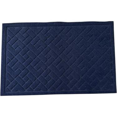 Imagem de Tapete Capacho Porta Entrada Antiderrapante 57x37cm Retém Sujeira Lavável Área Externa e Interna (Marinho)
