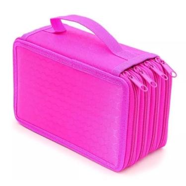 Imagem de Estojo Escolar Organizador Box Grande Para Lapis Feminino Masculino Material Escolar (Pink)