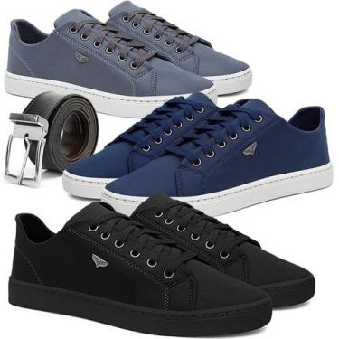 Imagem de Kit 3 Sapatênis Masculino Casual Confortável Antiderrapante Básico com