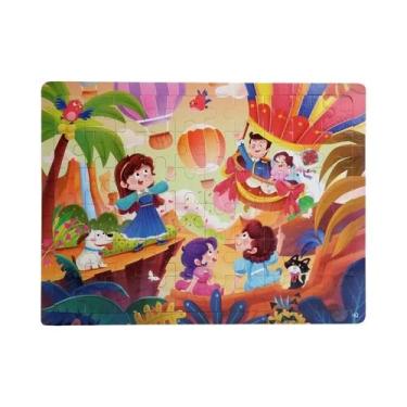 Imagem de Quebra-Cabeça 3D De Madeira Colorido 60 Peças Brinquedo Educacional De