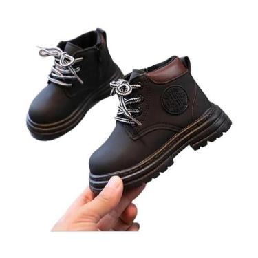 Imagem de Botas De Cano Curto Em Couro PU Para Meninas E Meninos, Solado Macio, 