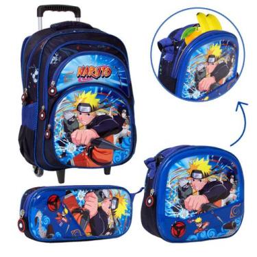 Imagem de Mochila Infantil Masculina Naruto de Rodinhas Volta As Aulas - TOYS 2U