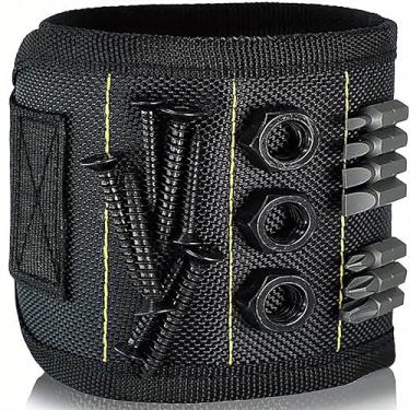 Imagem de Pulseira magnética, presentes para o pai, cinto de ferramentas com ímãs fortes para segurar parafusos, pregos, brocas, faça você mesmo, presente de ferramentas para homens