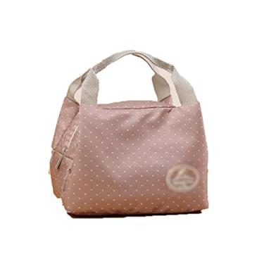 Imagem de Bento Boxes Lancheira Isolada Fria Piquenique Bolsa Térmica Portátil Lancheira Bolsa Bento Recipiente Sacos de Armazenamento de Alimentos (Cor: Ponta Marinha) (Ponta Rosa)