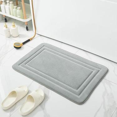 Imagem de 1 peça, tapete de banheiro com isolamento de resfriamento, tapete de lã coral absorvente de água, resistente à sujeira e fácil de manter tapete de porta de banheiro, cinza, (50 x 81 cm)
