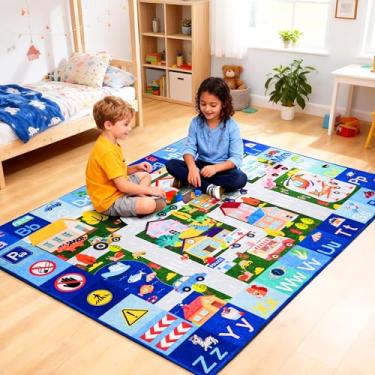 Imagem de chunsemeiju Tapete de bebê para chão, tapete de berçário antiderrapante de 10 x 1,5 m, tapetes infantis extra grossos para sala de jogos, sala de estar, berçário, superfície de pelúcia super macia