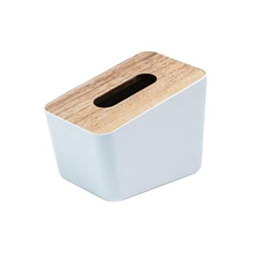 Imagem de Suporte de caixa de lenços multifuncional suporte de caixa de lenços para escritório em casa capa de plástico caixa de lenços moderna minimalista capa de lenços de madeira caixa de lenços de papel
