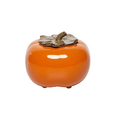 Imagem de Cinzeiro de cerâmica laranja pequeno com capa carro exterior interior casa escritório decoração de mesa imitação cinzeiro de presente cinzeiro