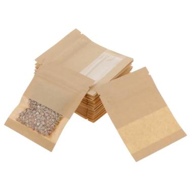 Imagem de Guduling 100 envelopes de sementes de papel, 6 x 9 cm pequenos envelopes de sementes com janela transparente, pacotes de sementes vazias resseláveis para armazenamento de sementes de flores e vegetais