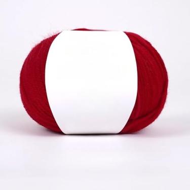 Imagem de Fio de lã de peso médio para tricô – Ultra macio e sem coceira, ideal para suéteres, cachecóis e chapéus, artesanato de tricô manual (vermelho)