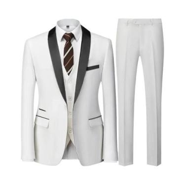 Imagem de Conjunto De Terno Slim Fit Em Três Peças Para Homens De Tamanho Grande
