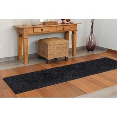 Imagem de Tapete silky passadeira 0,66 x 1,80 quarto sala pelo super macio escri