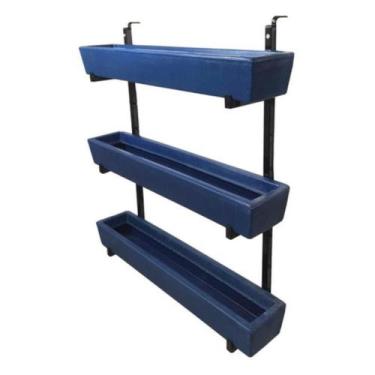 Imagem de Suporte Prateleira De Ferro Jardim Vertical 3 Floreiras 80cm - Alpe & 