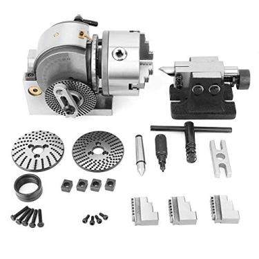 Imagem de U5GAAALPPQ9 Kit de cabeça divisória BS-0 CNC Mill Semi Universal Precision 3Jaw 5 Chuck Tailstock Conjunto de placa divisória profissional Fresadora Acessórios rotativos Mandril de broca