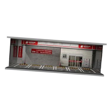 Imagem de Esquirla Vitrine de estacionamento em escala 1:64 para exibição de miniaturas de carros, caixa de armazenamento iluminada para veículos, garagem para figuras, Loja de Aluguel de Carros