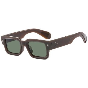 Imagem de Óculos de Sol Jelly Color com Estampa de Leopardo, Proteção UV400, para Esportes ao Ar Livre, Corrida e Ciclismo, Verde Café.