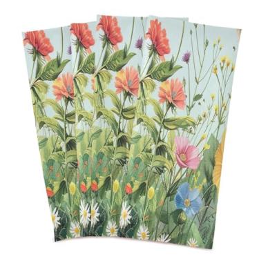 Imagem de Wassud Toalhas de cozinha beija-flores voadoras toalhas de prato de cozinha pacote com 4 panos de prato macios com laço para pendurar toalha de mão super absorvente de secagem rápida toalhas de chá de