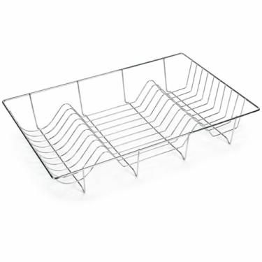 Imagem de Escorredor de Louça Aramado Cromado em Ferro para Bancada com Capacidade para até 18 Pratos