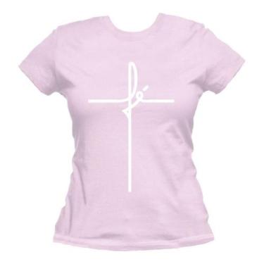 Imagem de Camiseta Fé Jesus Evangélica Gospel Baby Look Feminina - Blackchic, Ro