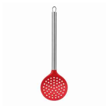 Imagem de Escumadeira de Silicone com Cabo em Aço Inox  Linha Red - Importadora 