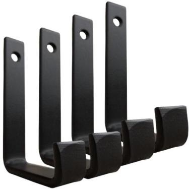 Imagem de Kit 4 Gancho Cantoneira Suporte 8 Cm Ferro Prateleira Mão Francesa - L