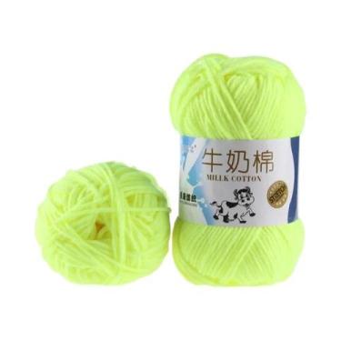 Imagem de 100g 2 Peças De Fio De Algodão Leite Para Crochê E Tricô Para Suéter, 