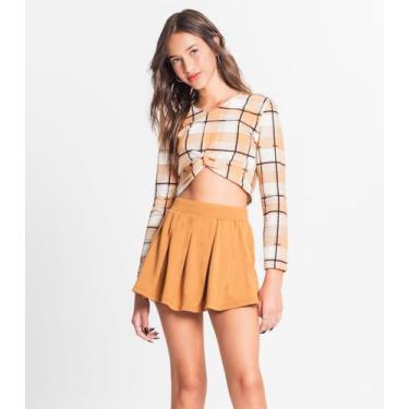 Imagem de Shorts Saia Juvenil Em Ponto Roma Minty Marrom, 14, Marrom