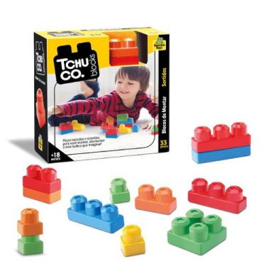 Imagem de Blocos De Montar Didáticos Tchuco - C/ 33 Peças - Samba Toys