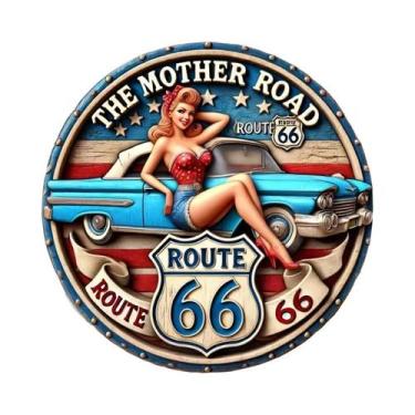 Imagem de Placa De Metal Retrô Vintage Rota 66 Café Café Da Manhã Diner Arte Dec