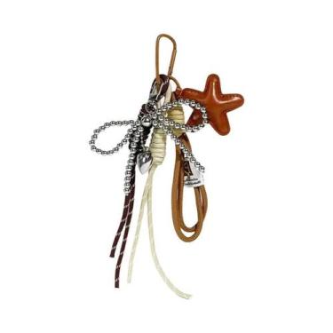 Imagem de Chaveiro De Couro Feminino Com Estrela-do-mar, Pingente Fofo, Adorno M