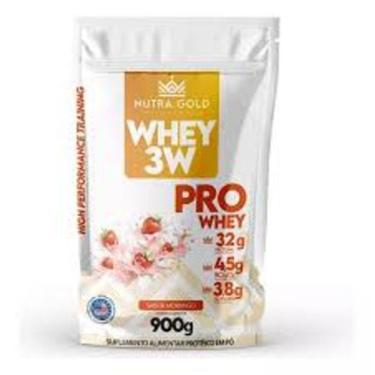 Imagem de whey 3 w- nutra gold 900g morango