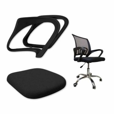 Imagem de Conjunto Assento e Braços Cadeira de Escritorio Reposiçao Peças Conserto Home Office Trabalho Casa Estudo Leitura