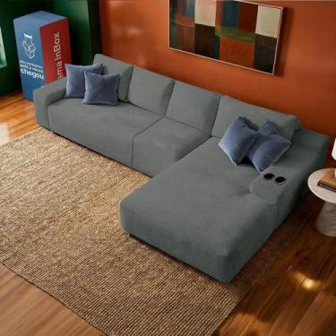 Imagem de Sofá Modular Evo de 4 Lugares com Chaise Dir Evo. Three 3,40m Boost Te