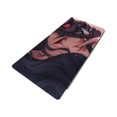 Imagem de Mouse Pad XXL Com Estampa De Máscara De Diabo Oni Em Preto E Branco, T