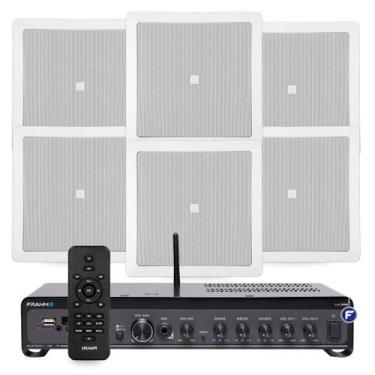 Imagem de Kit Som Ambiente Embutir Teto Jbl Com 6 Arandelas e Amplificador Slim 
