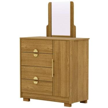 Imagem de Cômoda Sapateira Com Espelho Para Quarto 1 Porta 4 Gavetas Paraty V01 