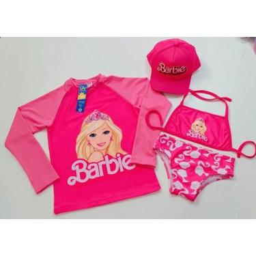 Imagem de Biquini infantil + Camisa UV + Boné - Proteção Solar UV 50 - Conjunto 