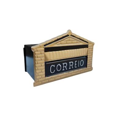 Imagem de Caixa de Correio para Muro A060OOM Recebimento de Cartas Abertura por Detras 12x23x11cm Ouro Minas