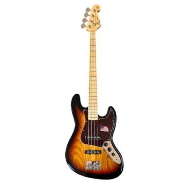 Imagem de Baixo SX SJB75 4 Cordas em Ash Sunburst com Escuto Tortoise