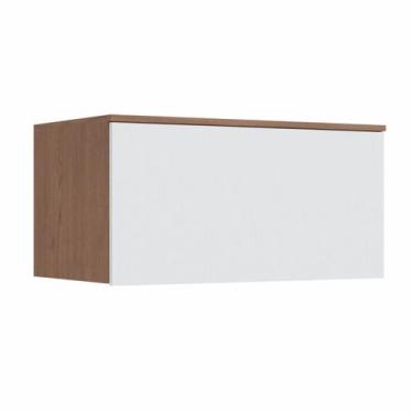 Imagem de Módulo Aéreo 1 Porta Basculante Requinte+ 100% MDF Marrom/Macadâmia/Br