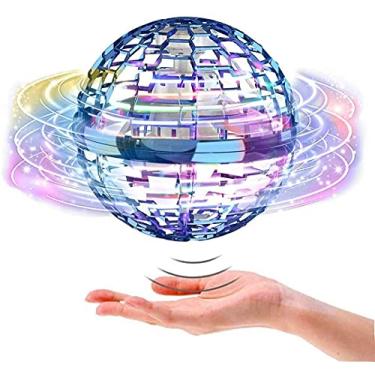 Imagem de Brinquedo bola voadora drone legal ao ar livre drone flutuante brinquedo voador para crianças, aparador de luz RGB integrado, segurança de OVNI em rotação e rotação de 360 ??°