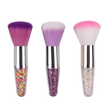 Imagem de Beautifultracy 3 peças de pincéis de unha removem pó para unhas acrílicas, pincéis de maquiagem, escova de manicure, ferramentas de limpeza, conjunto de pincéis de arte em unhas